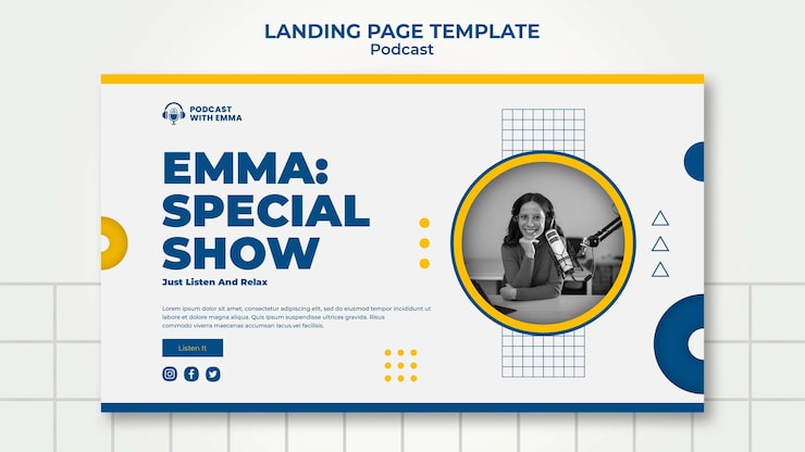 Gratis PSD landingsside skabelon til specielt show