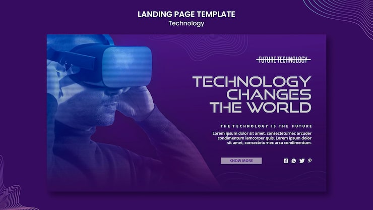 Gratis PSD landingsside-skabelon til virtual reality