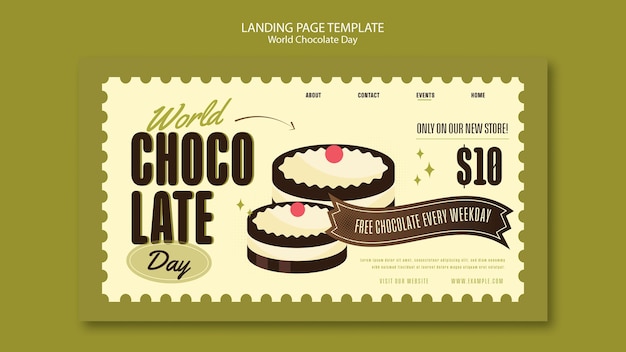 Gratis PSD landingsside til world chocolate day