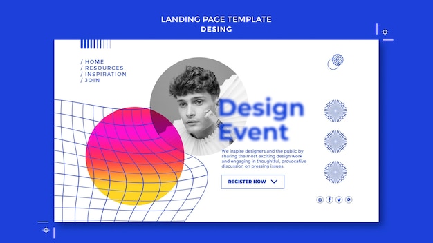 Gratis PSD landingssidemal for designarrangement