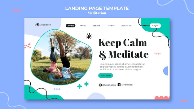 Gratis PSD landingssidemal for meditasjon