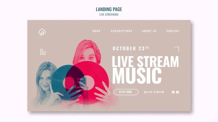 Gratis PSD landingssidemaldesign for direktesending