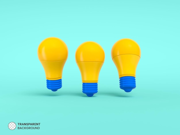 Gratis PSD led-lyspære, isolert 3d-gjengivelsesillustrasjon