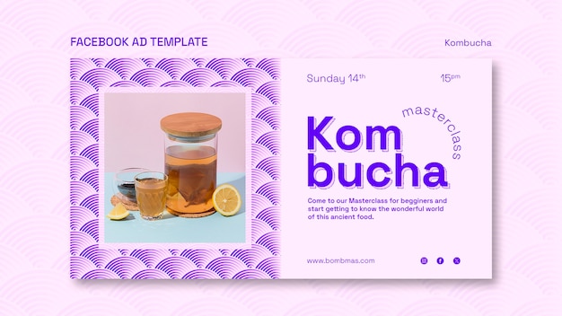 Gratis PSD lekkert kombucha facebook-mal