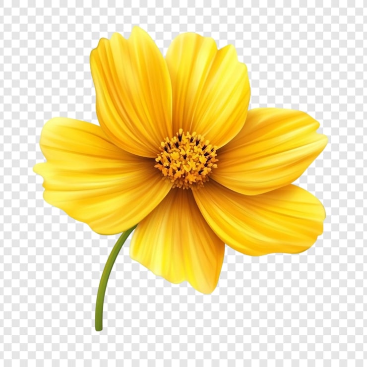 Gratis PSD levende gul cosmos blomst et nærbillede af naturens skønhed