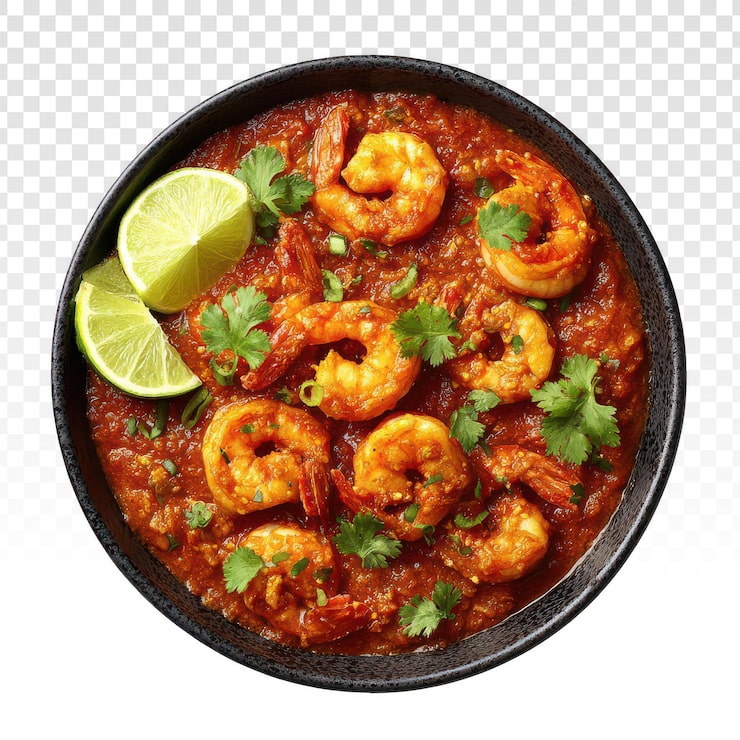 Gratis PSD livfull räkcurry med färsk lime och koriander