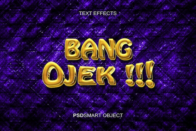 Gratis PSD luksus bang guld 3d tekst stil mockup