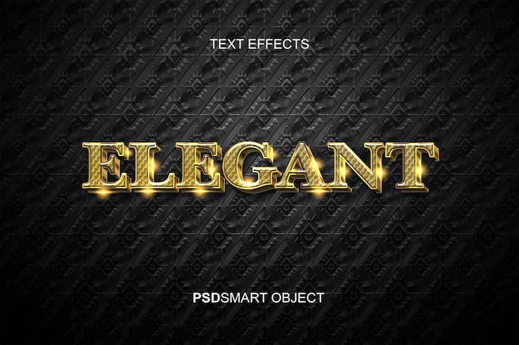 Gratis PSD luksus elegant guld 3d tekststil skabelon