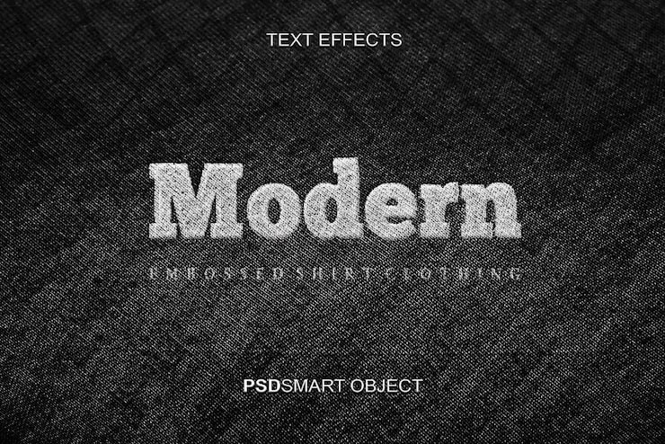 Gratis PSD luksus moderne præget tekststil mockup