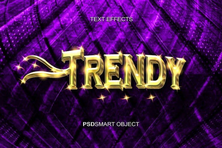 Gratis PSD luksus trendy guld 3d tekst stil mockup
