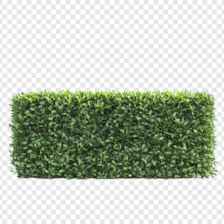 Gratis PSD lummig grön häck en naturlig rektangulär vägg av lövverk
