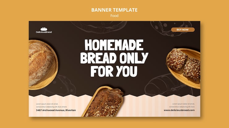 Gratis PSD mad banner design skabelon