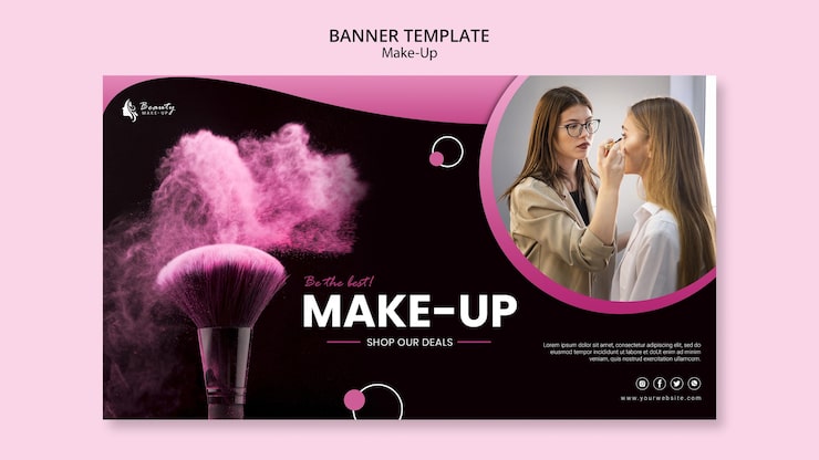 Gratis PSD make-up koncept banner skabelon
