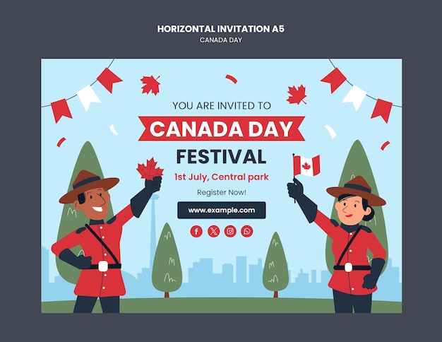 Gratis PSD mal for feiring av canadas nasjonaldag