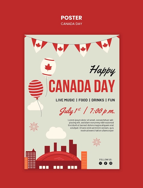 Gratis PSD mal for feiring av canadas nasjonaldag