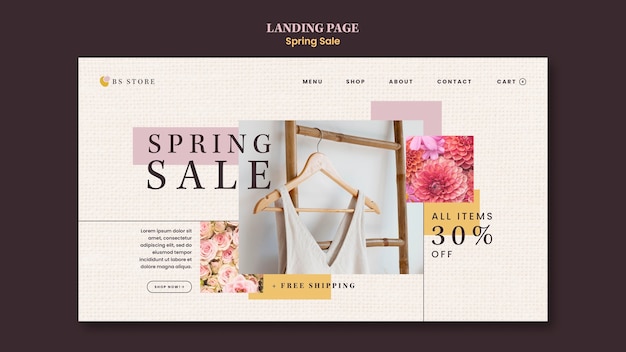 Gratis PSD mal for flat design vårsalg