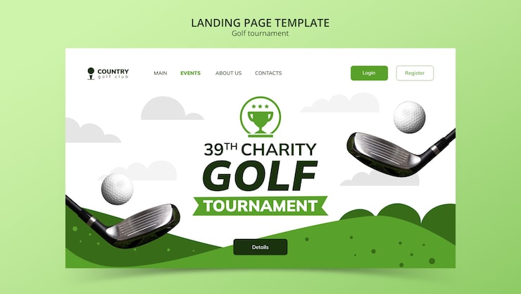 Gratis PSD mal for golf turnering design