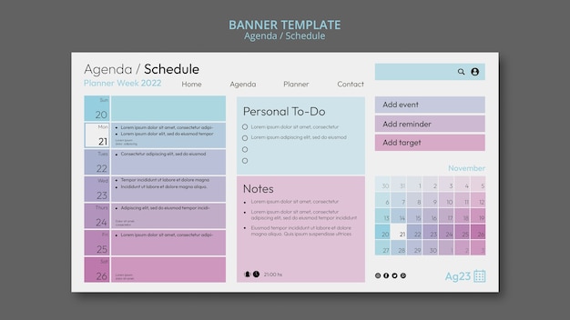 Gratis PSD mal for gradient tidsplan design