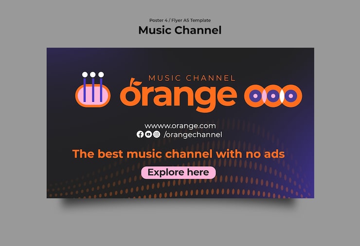 Gratis PSD mal for musikkanal