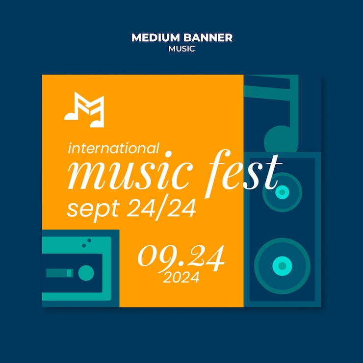 Gratis PSD mal for musikkfestivalarrangement