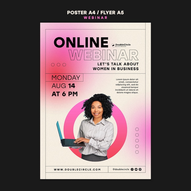 Gratis PSD mal for plakat for webinar-konferanse