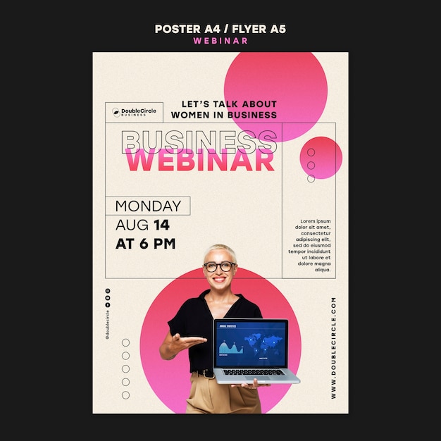 Gratis PSD mal for plakat for webinar-konferanse