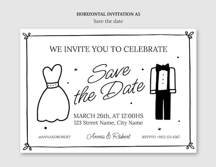 Gratis PSD mal for «save the date»-invitasjon