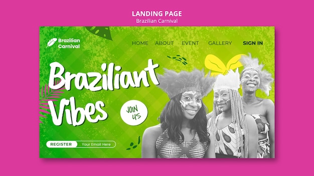 Gratis PSD maldesign for brasiliansk karneval
