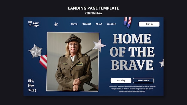 Gratis PSD maldesign for veterandagen