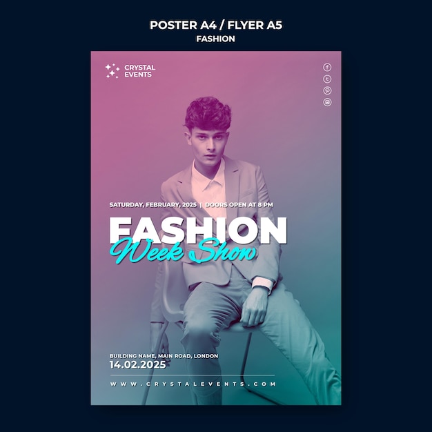 Gratis PSD malfunksjonsposter for mote