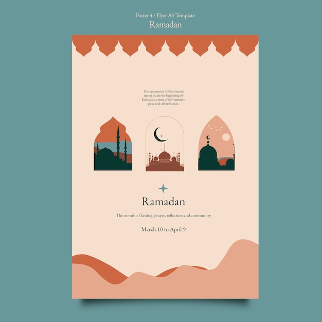 Gratis PSD mall för affisch för ramadanfirande