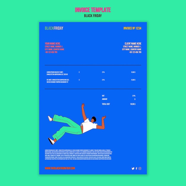 Gratis PSD mall för black friday med platt design