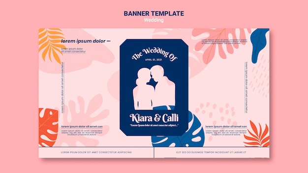 Gratis PSD mall för bröllopsbanner