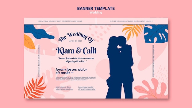 Gratis PSD mall för bröllopsbanner