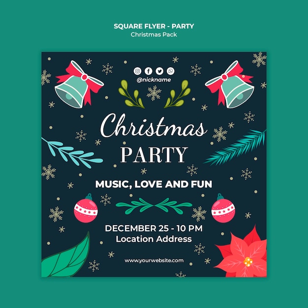 Gratis PSD mall för *flyers* för julfest