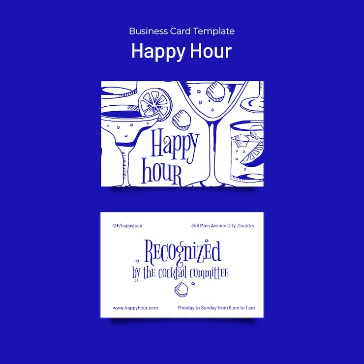 Gratis PSD mall för happy hour-design