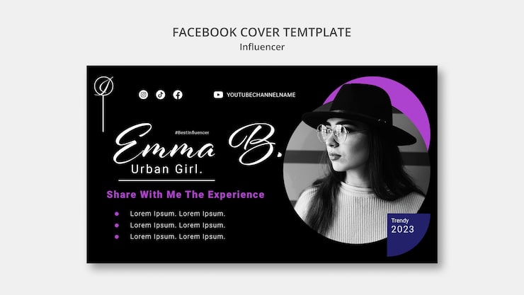 Gratis PSD mall för influencer i platt design