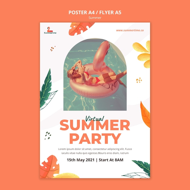 Gratis PSD mall för sommarfestaffisch