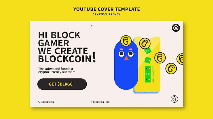 Gratis PSD mall för youtube-omslag för kryptovaluta