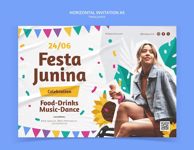Gratis PSD malldesign för festa junina
