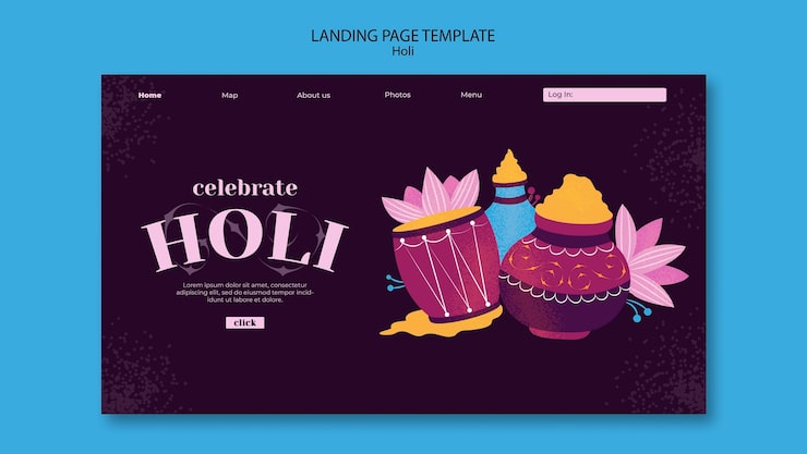 Gratis PSD malldesign för holi-festival