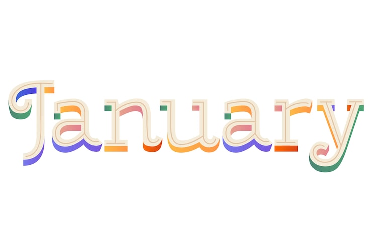 Gratis PSD måned bokstaver design