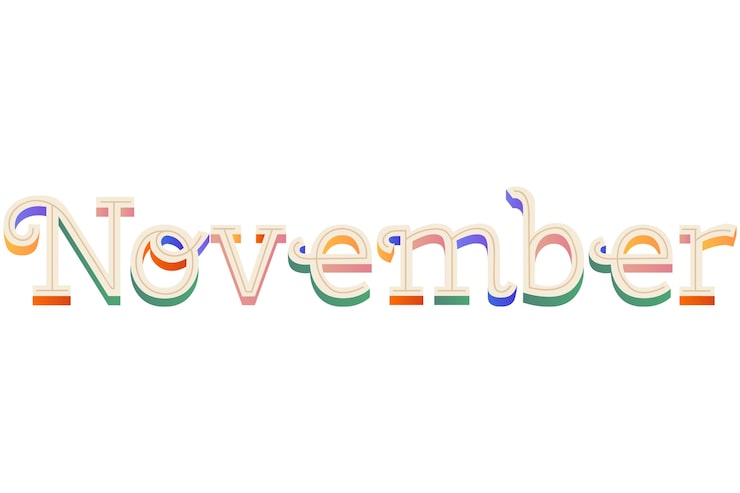 Gratis PSD måned bokstaver design