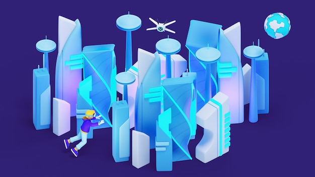 Gratis PSD metaverse-baggrunde