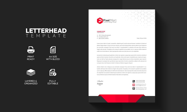Gratis PSD moderne design af skabelon til forretnings- og firma brevpapir