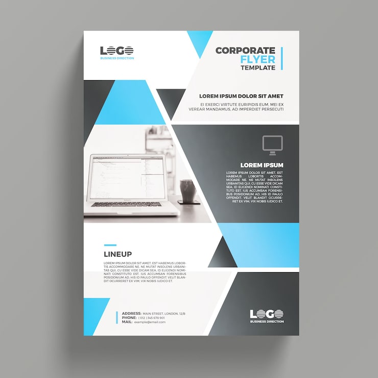 Gratis PSD moderne forretnings flyer mockup