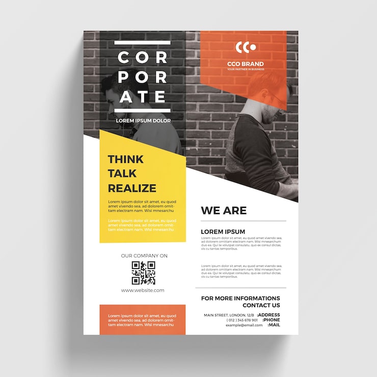 Gratis PSD moderne virksomheds flyer skabelon