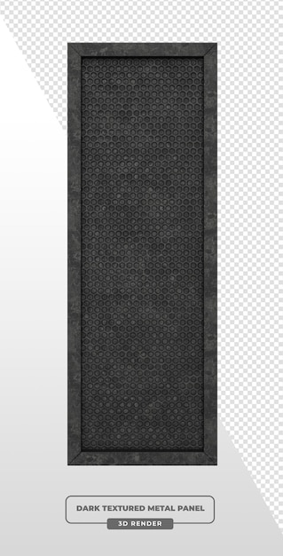 Gratis PSD mörk texturerad metallpanel 3d-rendering