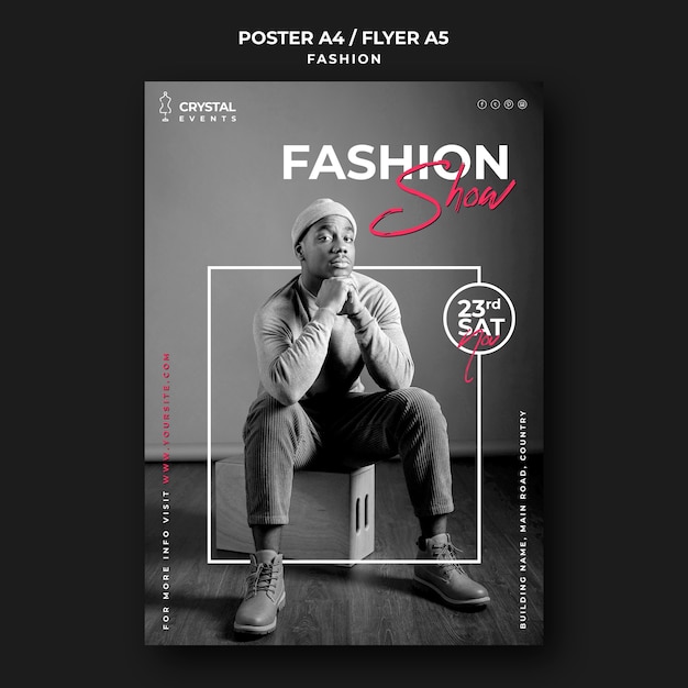 Gratis PSD motefremvisningsplakatmal