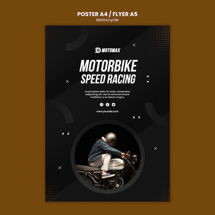 Gratis PSD motorcykelkoncept plakat design